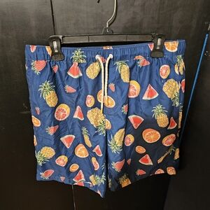 ❤️ GUC Mens Size Large Empyre Tropical Fruit Print Swim Shorts